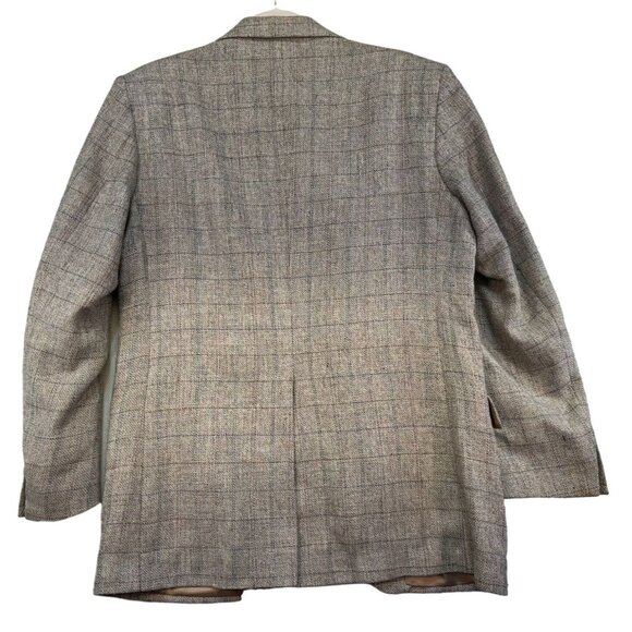Vintage Woff by Farah Wool Preppy Blazer Size 40R Beige Checkered Pattern - Picture 9 of 11